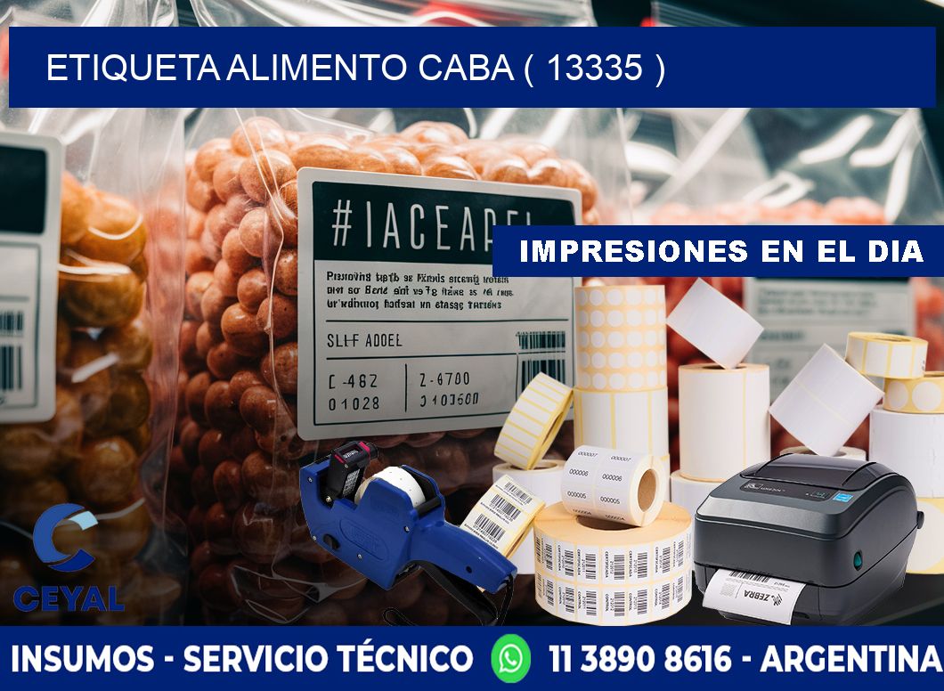 etiqueta alimento caba ( 13335 )