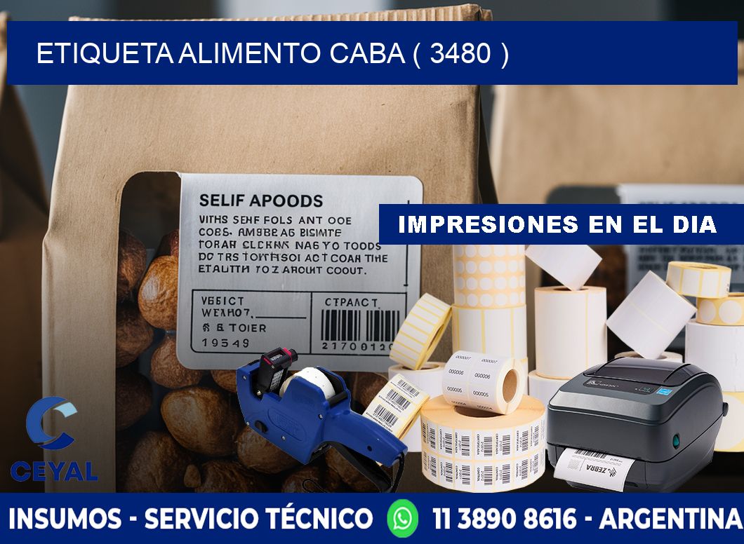 etiqueta alimento caba ( 3480 )