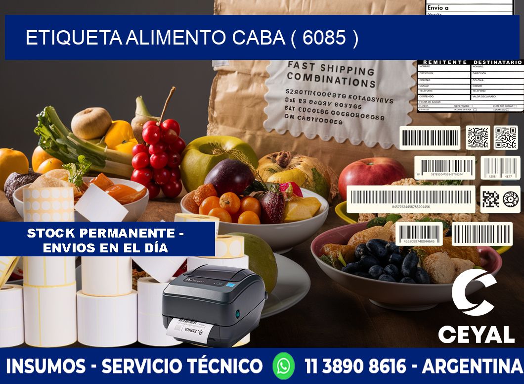 etiqueta alimento caba ( 6085 )