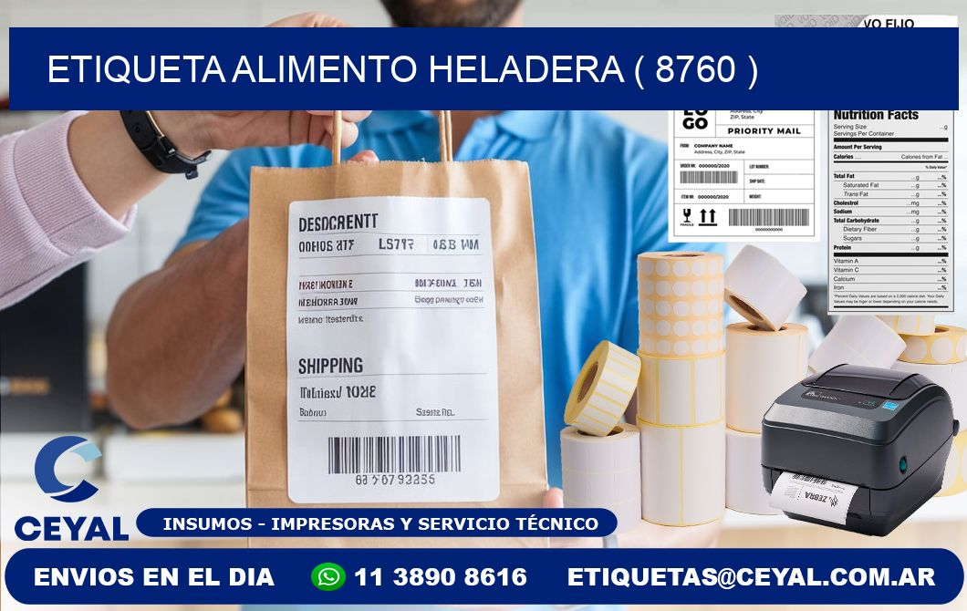 etiqueta alimento heladera ( 8760 )