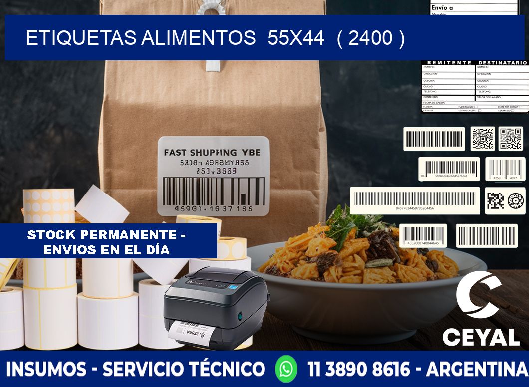etiquetas alimentos  55x44  ( 2400 )