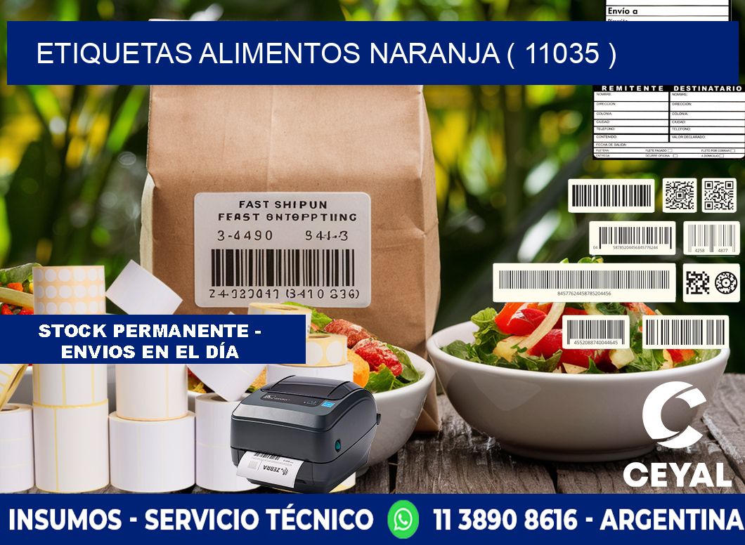 etiquetas alimentos naranja ( 11035 )