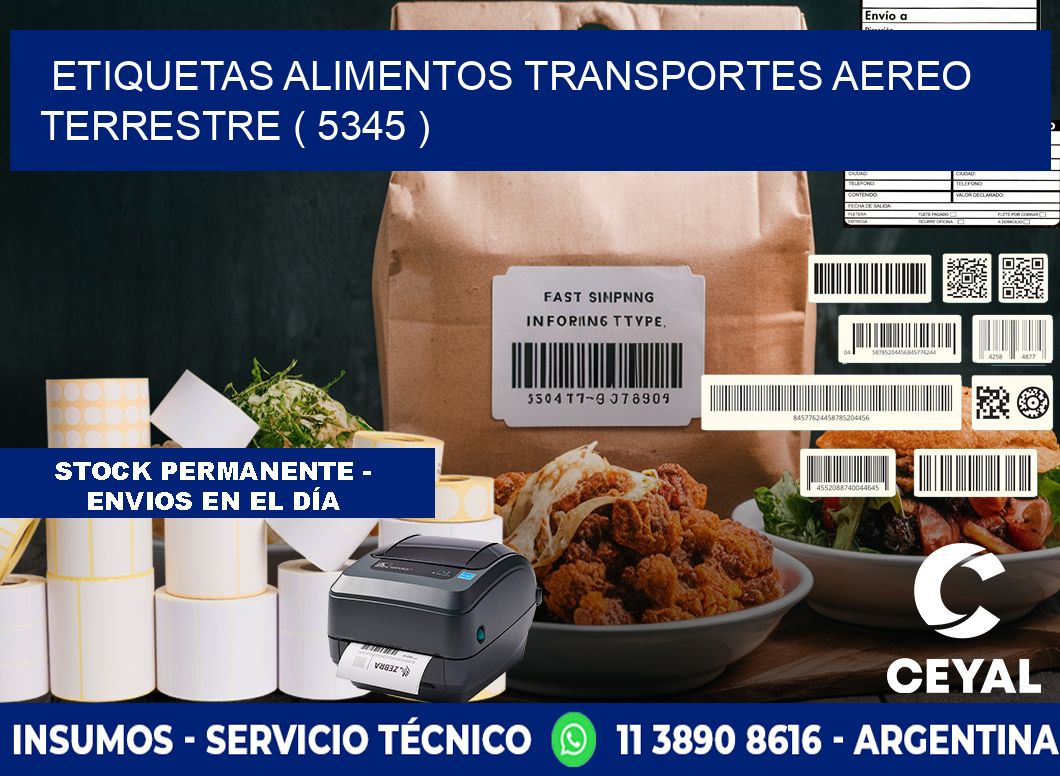etiquetas alimentos transportes aereo terrestre ( 5345 )