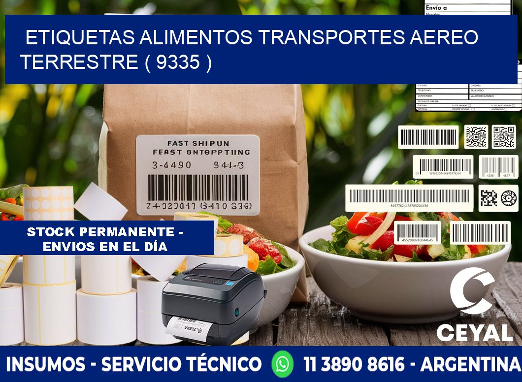 etiquetas alimentos transportes aereo terrestre ( 9335 )