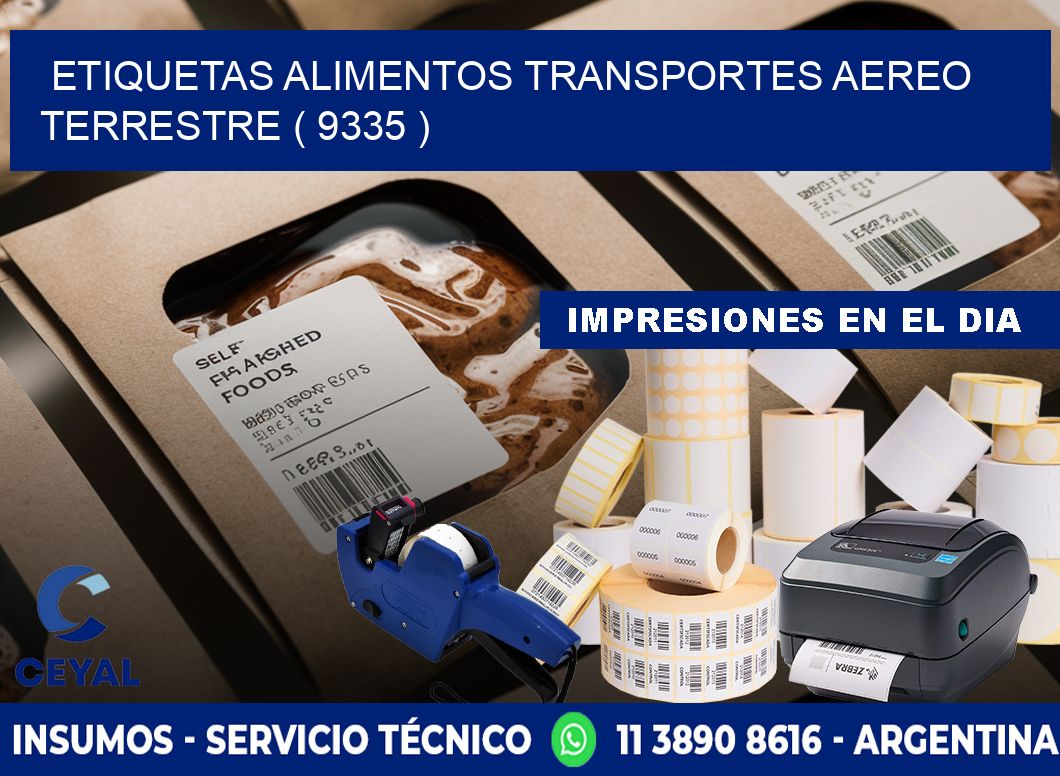 etiquetas alimentos transportes aereo terrestre ( 9335 )