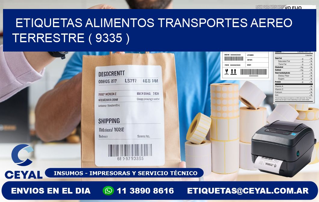 etiquetas alimentos transportes aereo terrestre ( 9335 )