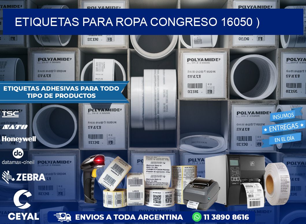 etiquetas para ropa congreso 16050 )