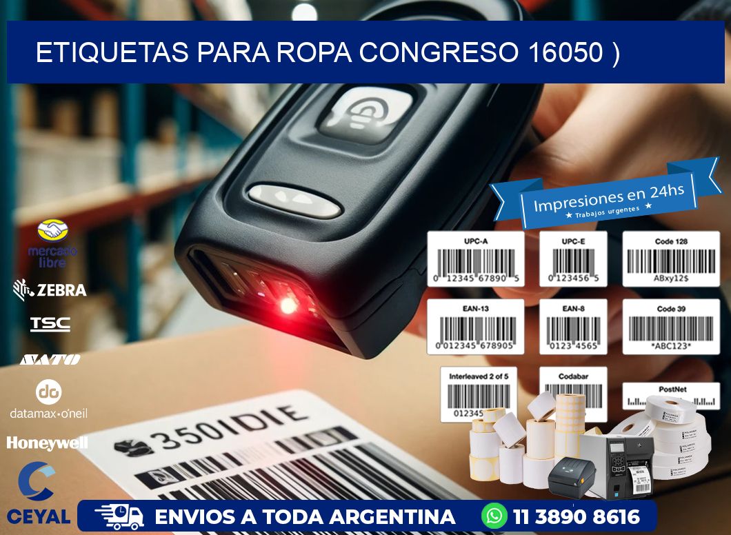 etiquetas para ropa congreso 16050 )