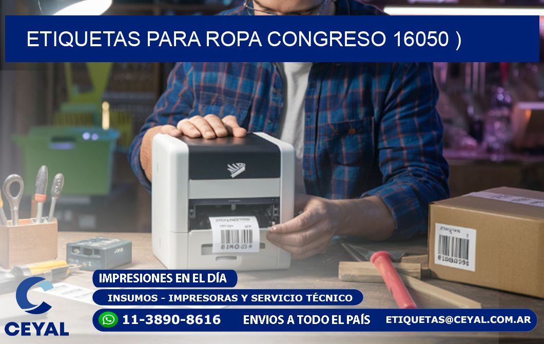 etiquetas para ropa congreso 16050 )