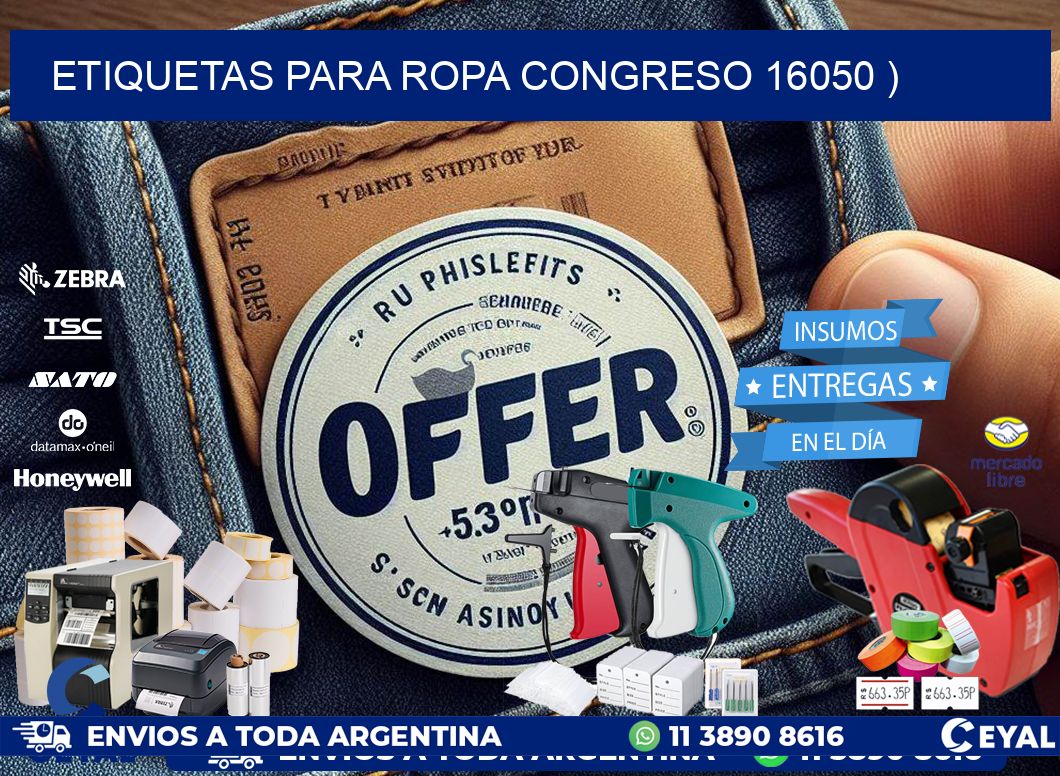 etiquetas para ropa congreso 16050 )