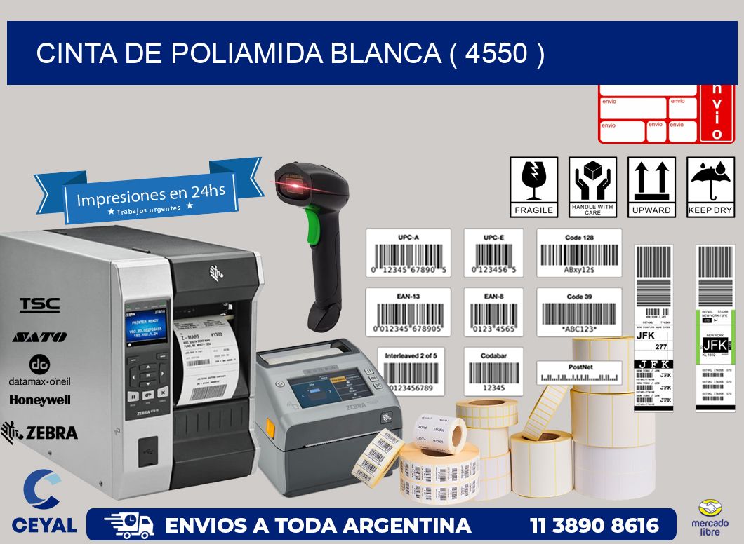 CINTA DE POLIAMIDA BLANCA ( 4550 )
