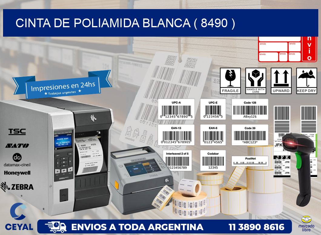 CINTA DE POLIAMIDA BLANCA ( 8490 )