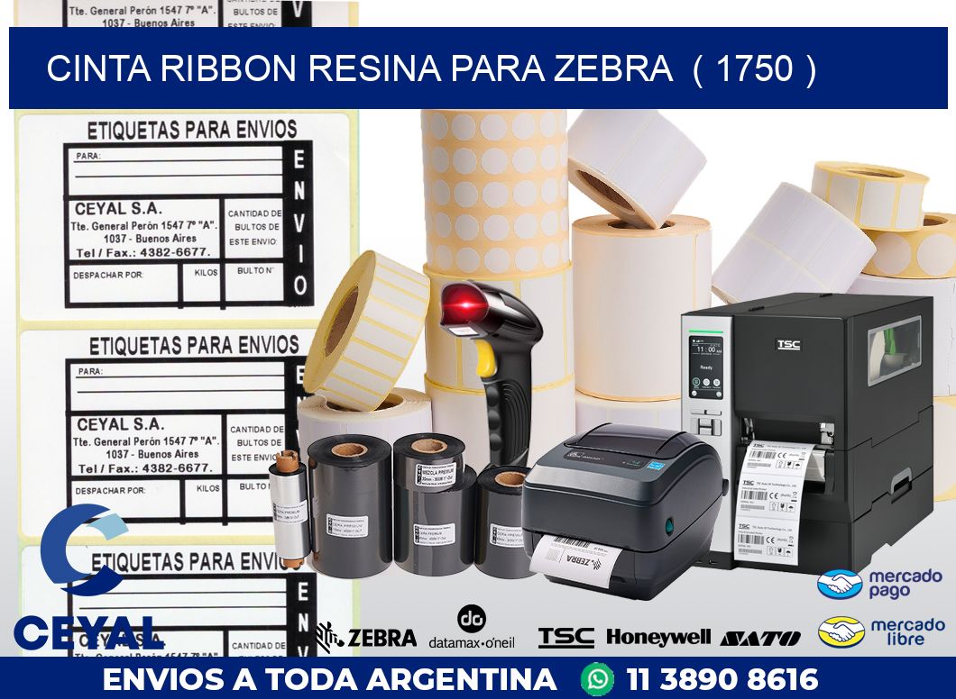 CINTA RIBBON RESINA PARA ZEBRA  ( 1750 )