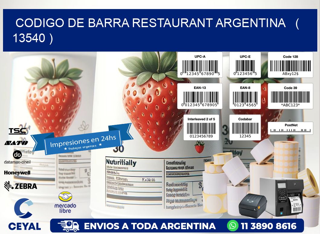 CODIGO DE BARRA RESTAURANT ARGENTINA ( 13540 )