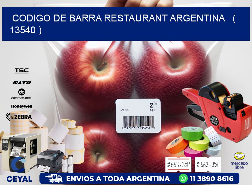 CODIGO DE BARRA RESTAURANT ARGENTINA ( 13540 )