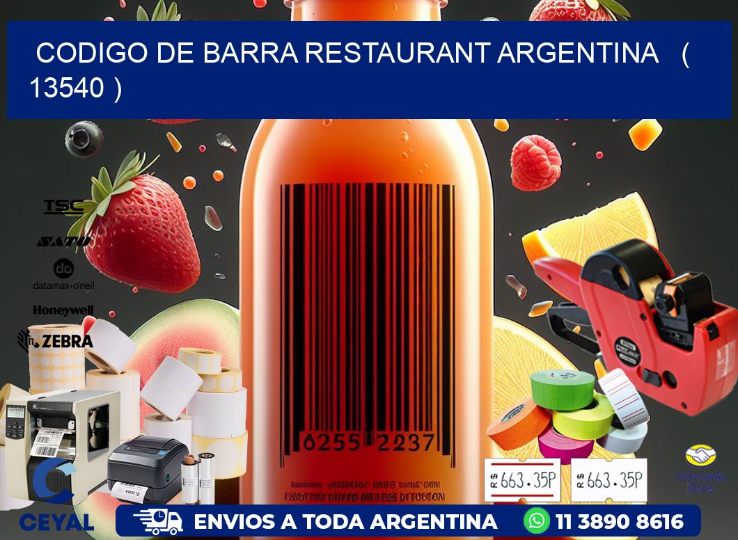 CODIGO DE BARRA RESTAURANT ARGENTINA ( 13540 )