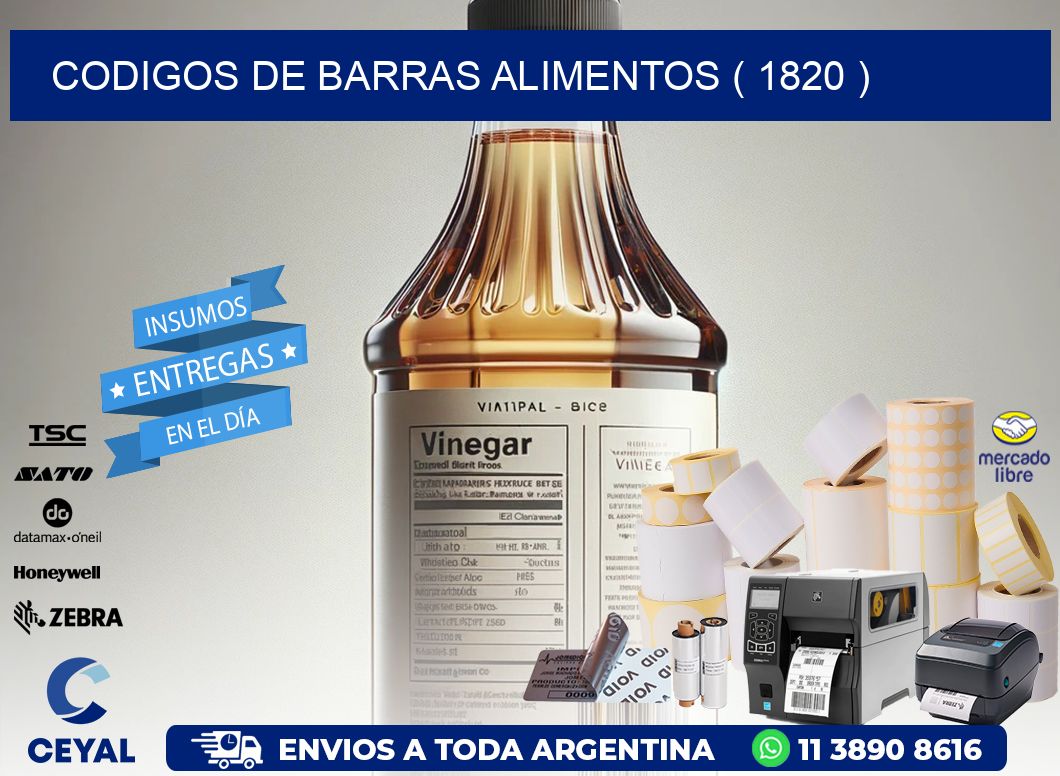 CODIGOS DE BARRAS ALIMENTOS ( 1820 )