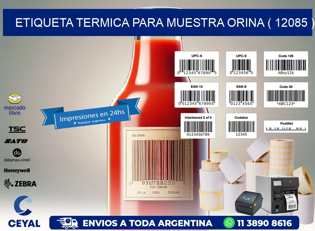 ETIQUETA TERMICA PARA MUESTRA ORINA ( 12085 )