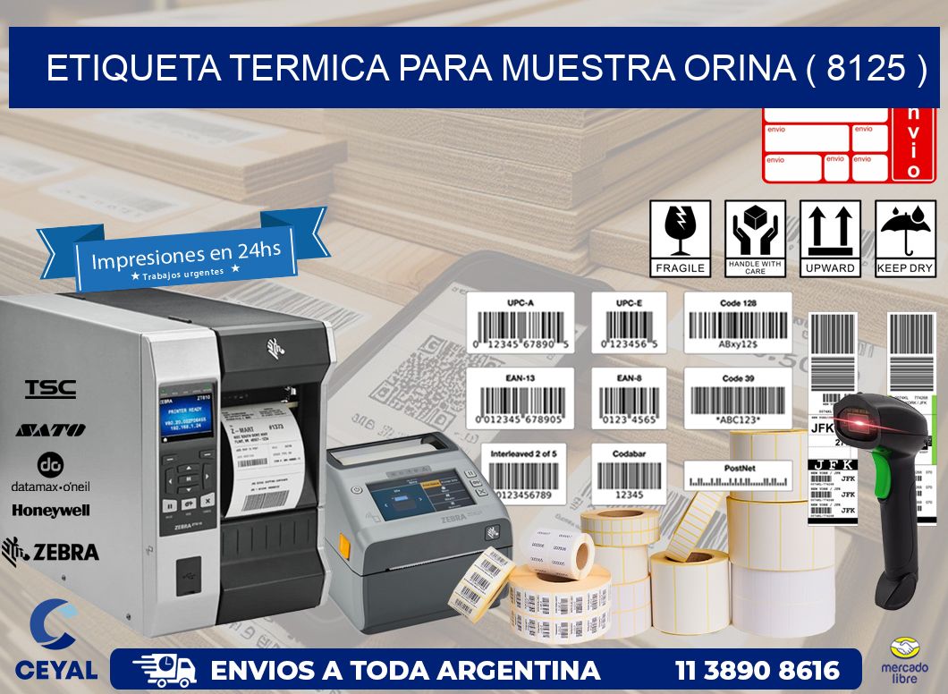 ETIQUETA TERMICA PARA MUESTRA ORINA ( 8125 )