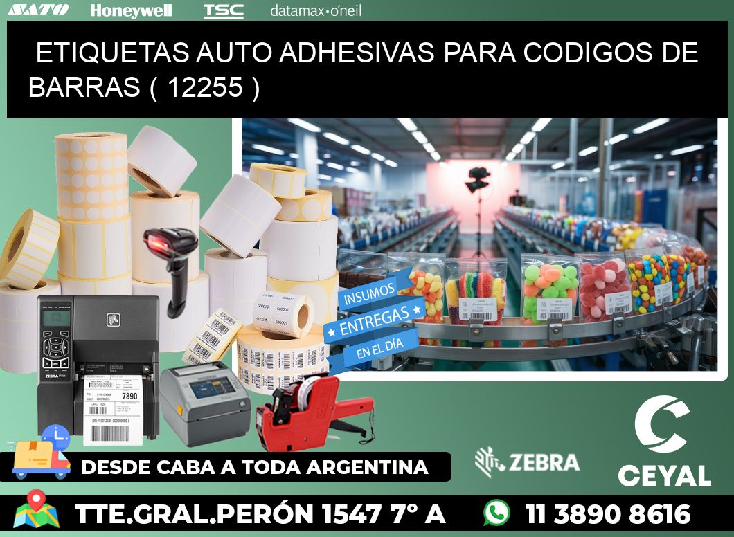 ETIQUETAS AUTO ADHESIVAS PARA CODIGOS DE BARRAS ( 12255 )