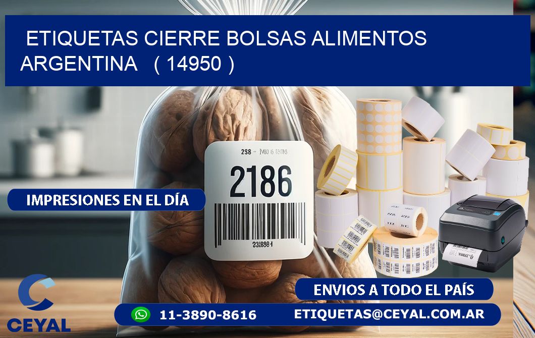 ETIQUETAS CIERRE BOLSAS ALIMENTOS ARGENTINA ( 14950 )