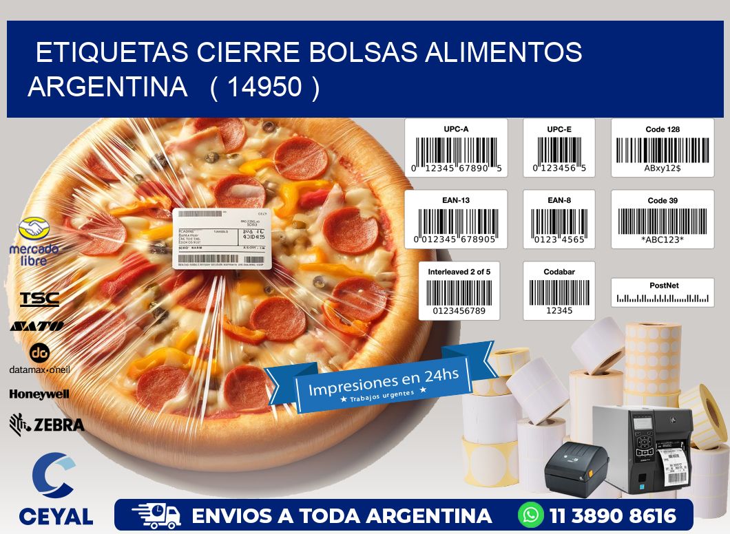 ETIQUETAS CIERRE BOLSAS ALIMENTOS ARGENTINA ( 14950 )