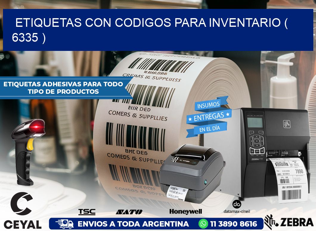 ETIQUETAS CON CODIGOS PARA INVENTARIO ( 6335 )