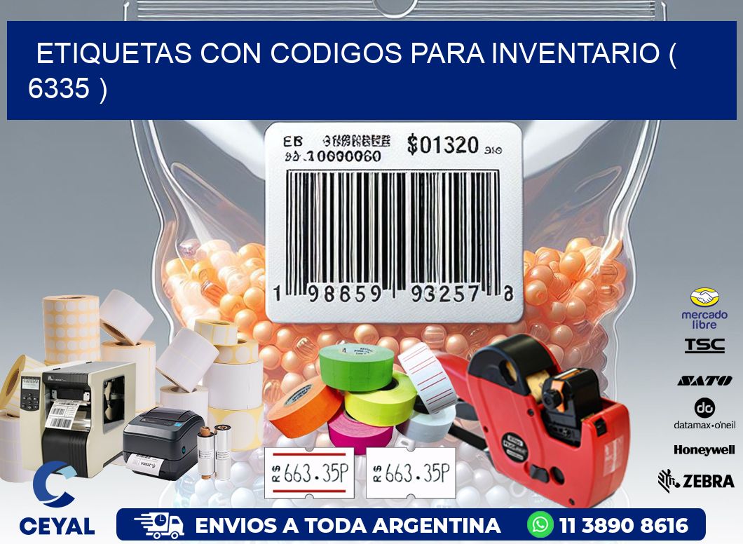 ETIQUETAS CON CODIGOS PARA INVENTARIO ( 6335 )