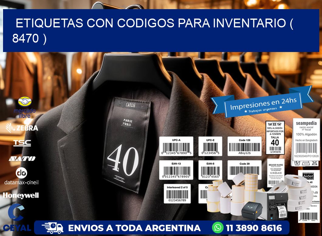 ETIQUETAS CON CODIGOS PARA INVENTARIO ( 8470 )