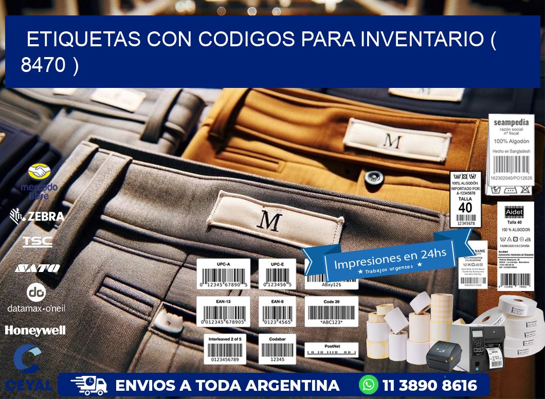 ETIQUETAS CON CODIGOS PARA INVENTARIO ( 8470 )