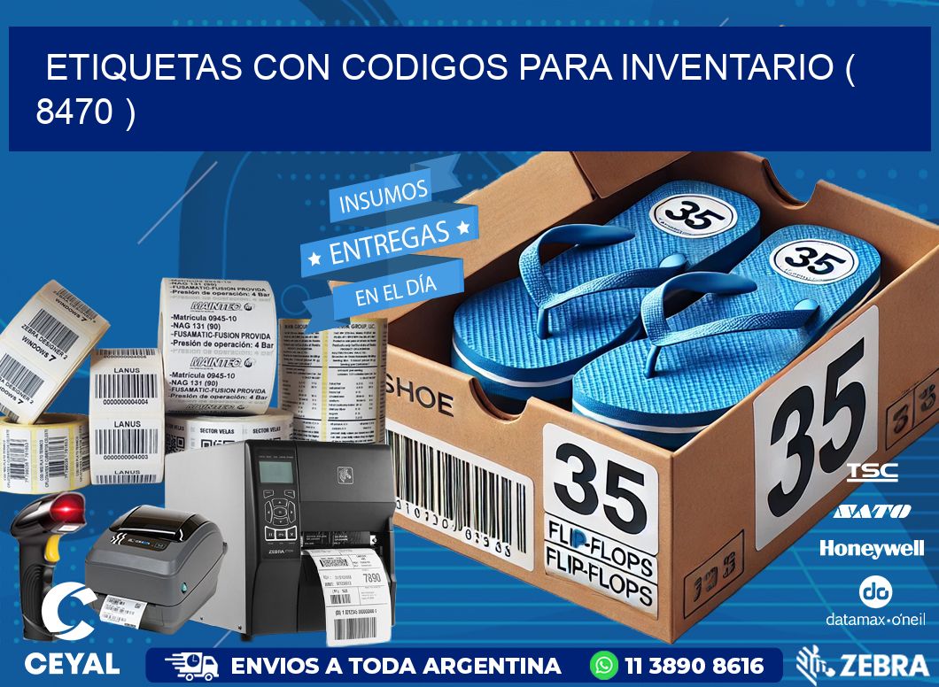 ETIQUETAS CON CODIGOS PARA INVENTARIO ( 8470 )
