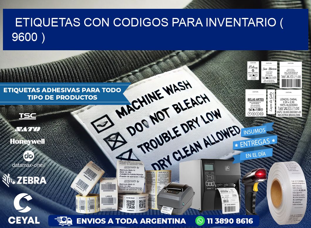ETIQUETAS CON CODIGOS PARA INVENTARIO ( 9600 )