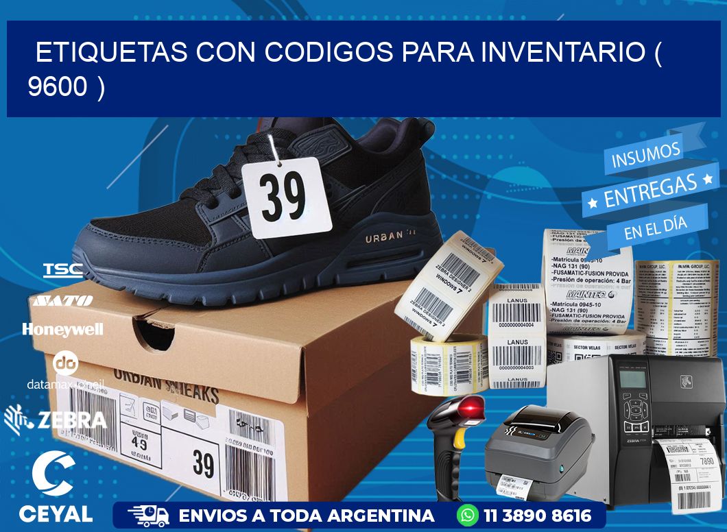 ETIQUETAS CON CODIGOS PARA INVENTARIO ( 9600 )