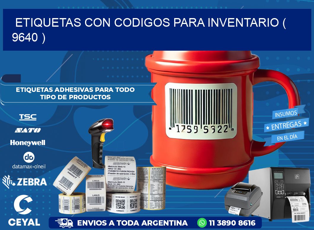 ETIQUETAS CON CODIGOS PARA INVENTARIO ( 9640 )