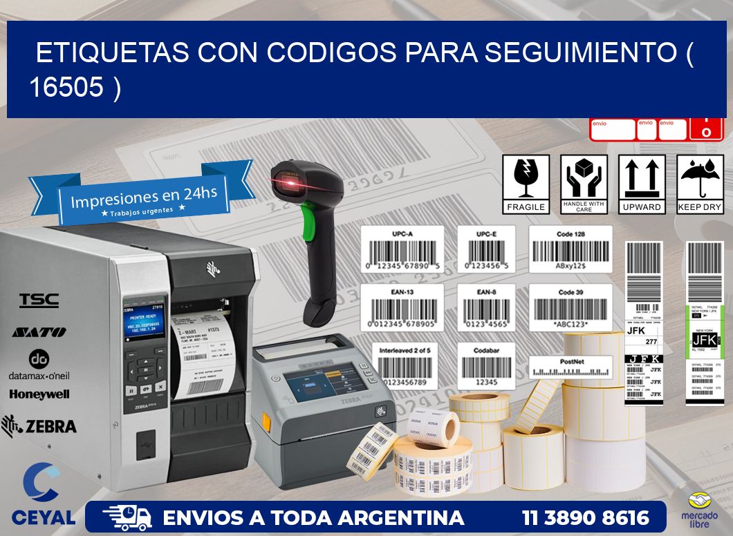 ETIQUETAS CON CODIGOS PARA SEGUIMIENTO ( 16505 )