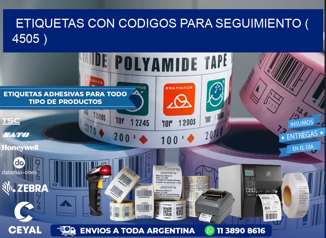ETIQUETAS CON CODIGOS PARA SEGUIMIENTO ( 4505 )