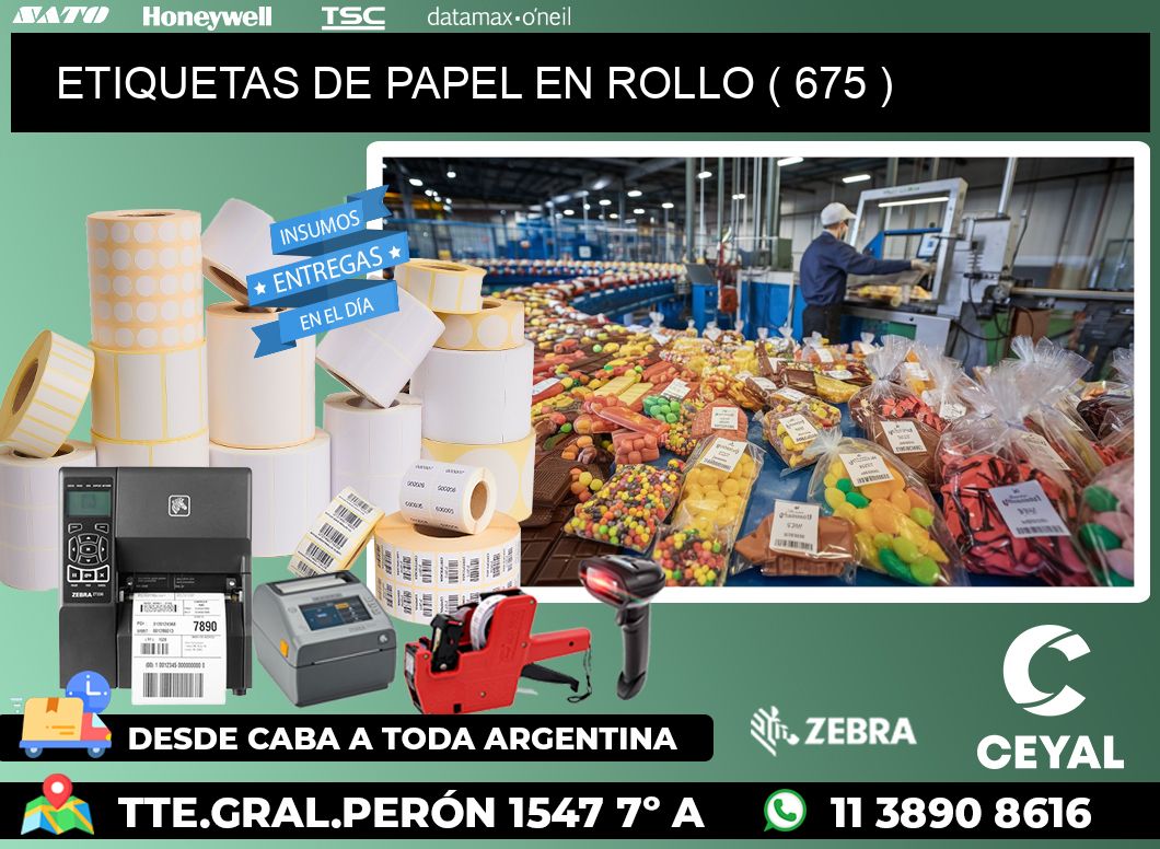 ETIQUETAS DE PAPEL EN ROLLO ( 675 )