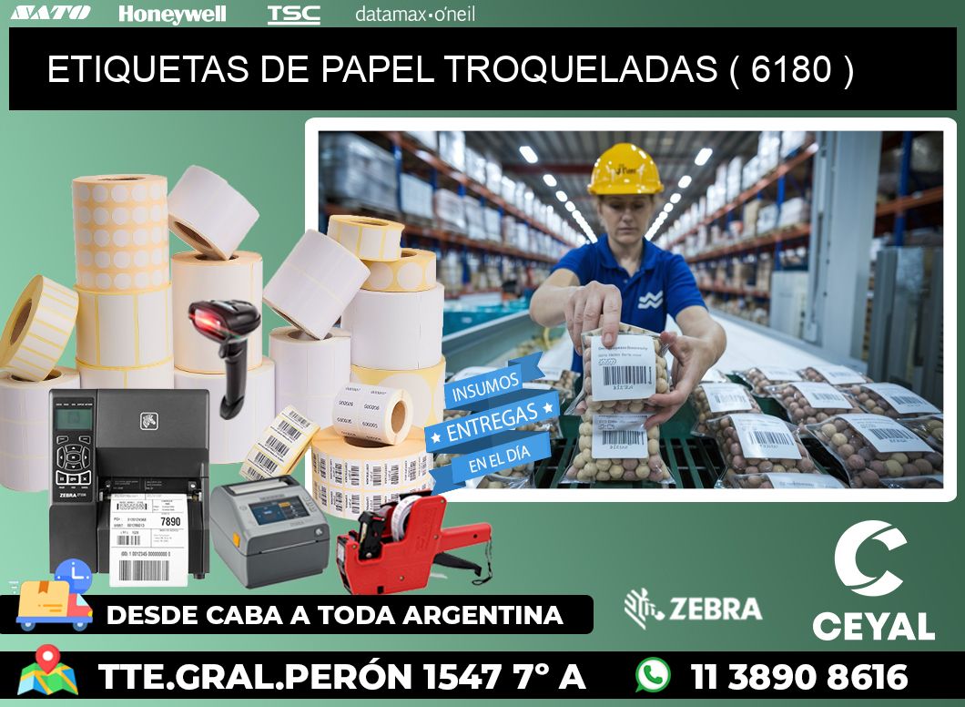 ETIQUETAS DE PAPEL TROQUELADAS ( 6180 )