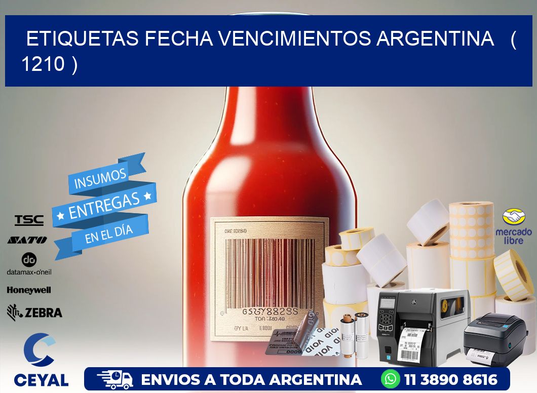 ETIQUETAS FECHA VENCIMIENTOS ARGENTINA ( 1210 )