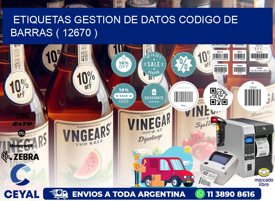 ETIQUETAS GESTION DE DATOS CODIGO DE BARRAS ( 12670 )