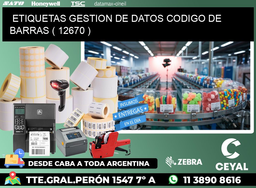 ETIQUETAS GESTION DE DATOS CODIGO DE BARRAS ( 12670 )