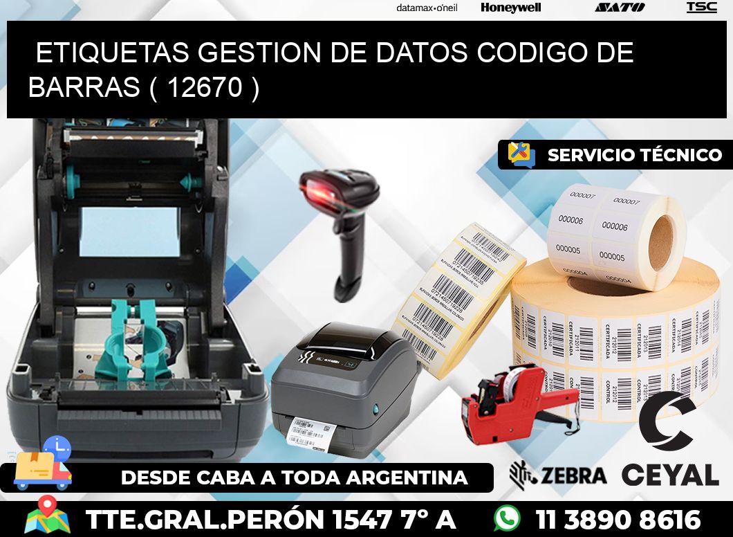 ETIQUETAS GESTION DE DATOS CODIGO DE BARRAS ( 12670 )