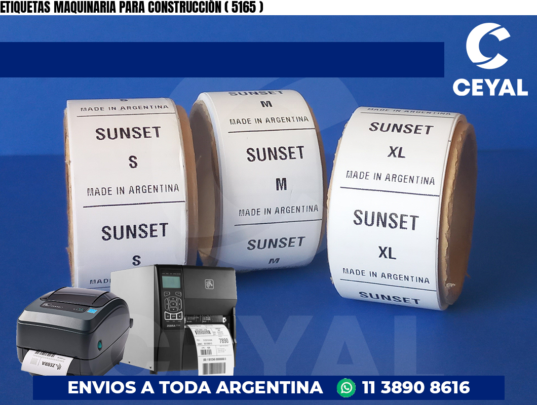 ETIQUETAS MAQUINARIA PARA CONSTRUCCIÓN ( 5165 )