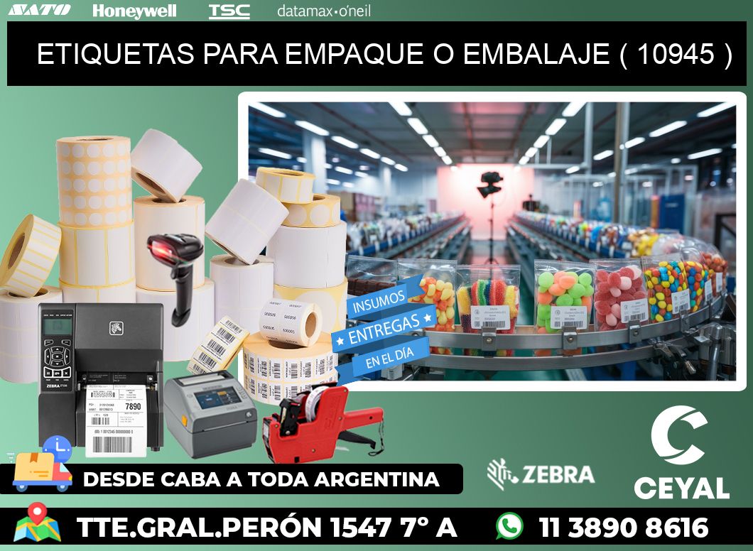 ETIQUETAS PARA EMPAQUE O EMBALAJE ( 10945 )
