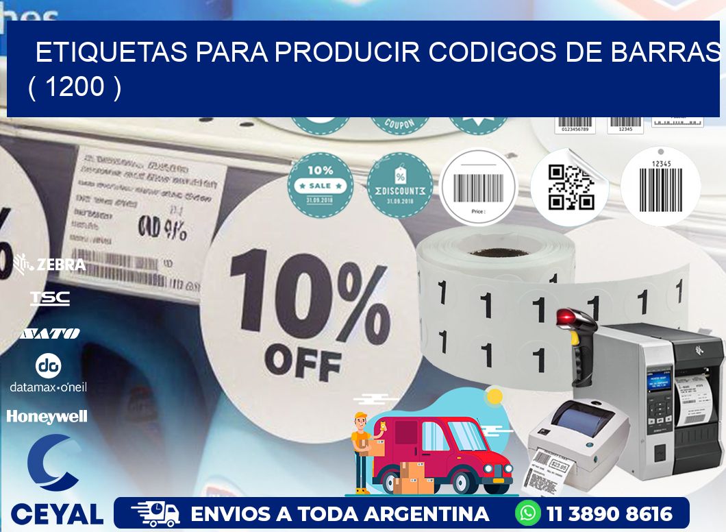 ETIQUETAS PARA PRODUCIR CODIGOS DE BARRAS ( 1200 )
