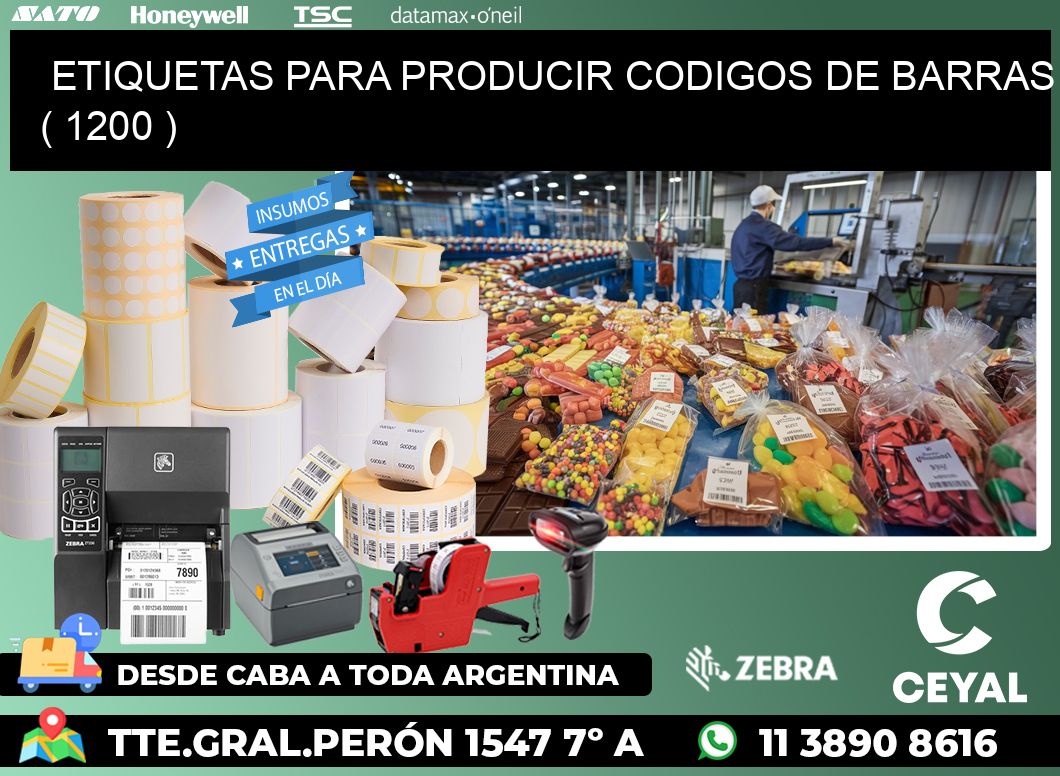 ETIQUETAS PARA PRODUCIR CODIGOS DE BARRAS ( 1200 )