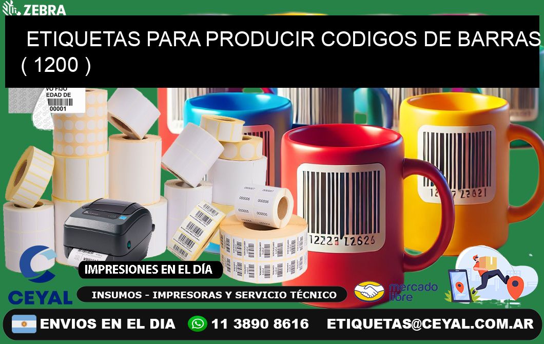 ETIQUETAS PARA PRODUCIR CODIGOS DE BARRAS ( 1200 )