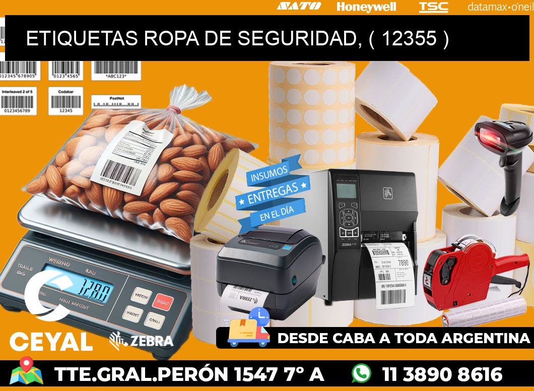 ETIQUETAS ROPA DE SEGURIDAD, ( 12355 )