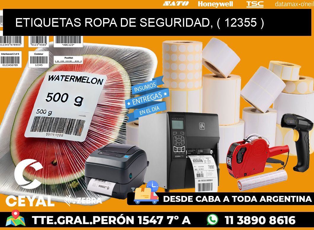 ETIQUETAS ROPA DE SEGURIDAD, ( 12355 )