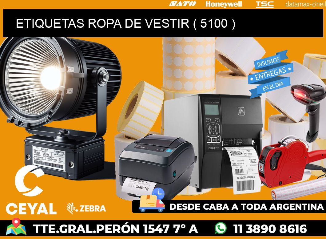 ETIQUETAS ROPA DE VESTIR ( 5100 )